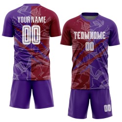 Uniform Graffiti Maroon-Purple Scratch Soccer Sublimation Jersey Pattern Custom