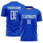 Jersey Black Sublimation Geometric Blue Shapes Thunder Custom Soccer Uniform Jersey Black Sublimation Geometric Blue Shapes Thunder Custom Soccer Uniform