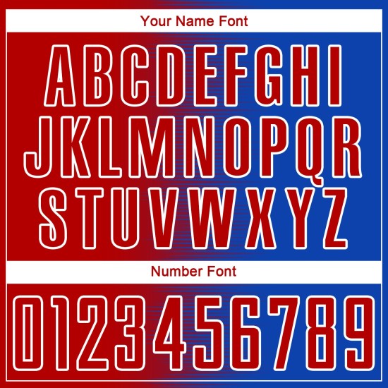Line Custom Soccer Uniform Jersey Red-White Gradient Blue Thunder Sublimation Line Custom Soccer Uniform Jersey Red-White Gradient Blue Thunder Sublimation