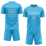 Soccer White Sublimation Uniform Shape Geometric Custom Blue Sky Jersey Soccer White Sublimation Uniform Shape Geometric Custom Blue Sky Jersey