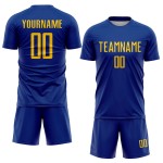 Jersey Soccer Custom Sublimation Yellow Uniform Royal Jersey Soccer Custom Sublimation Yellow Uniform Royal