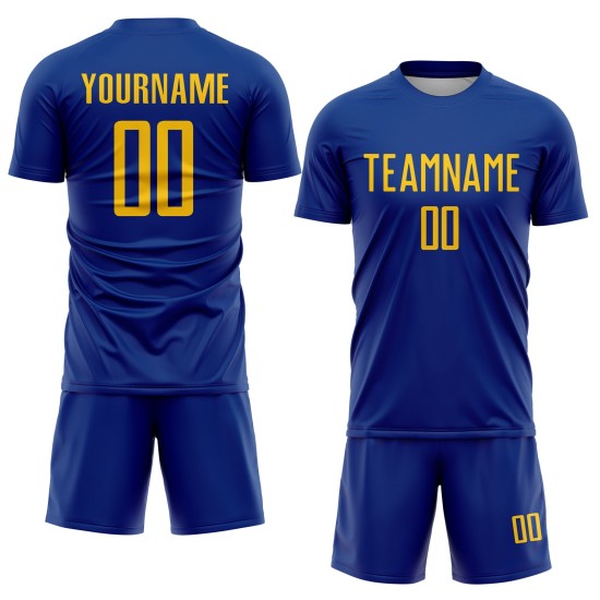 Jersey Soccer Custom Sublimation Yellow Uniform Royal Jersey Soccer Custom Sublimation Yellow Uniform Royal