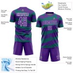 Uniform Soccer Jersey Splash Teal-White Custom Purple Sublimation Uniform Soccer Jersey Splash Teal-White Custom Purple Sublimation