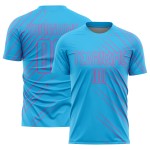 Pink Custom Sky Blue Jersey Uniform Soccer Lines Sublimation Pink Custom Sky Blue Jersey Uniform Soccer Lines Sublimation