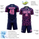 Abstract Uniform Jersey Navy Sublimation Custom Pink-White Splash Soccer Network Abstract Uniform Jersey Navy Sublimation Custom Pink-White Splash Soccer Network