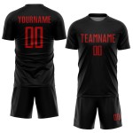 Red Soccer Jersey Black Custom Sublimation Uniform Red Soccer Jersey Black Custom Sublimation Uniform