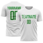 Soccer Jersey White Sublimation Custom Uniform Grass Green Soccer Jersey White Sublimation Custom Uniform Grass Green