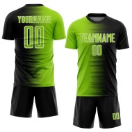 Green-White Line Soccer Sublimation Uniform Jersey Neon Custom Black Gradient