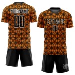 Orange Geometric Jersey Sublimation Shapes Black-White Custom Uniform Soccer Orange Geometric Jersey Sublimation Shapes Black-White Custom Uniform Soccer
