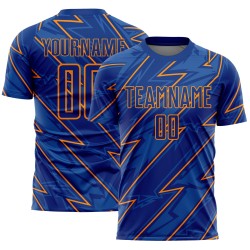 Jersey Uniform Lightning Sublimation Custom Bay Orange Royal Soccer
