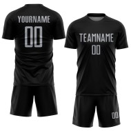 Jersey Black Gray Uniform Sublimation Custom Soccer