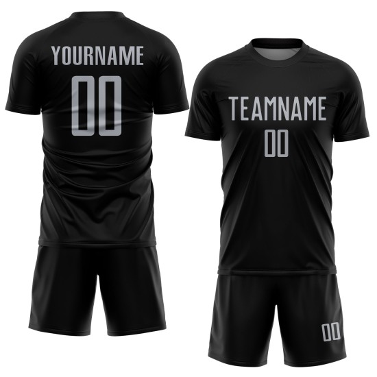 Jersey Black Gray Uniform Sublimation Custom Soccer Jersey Black Gray Uniform Sublimation Custom Soccer