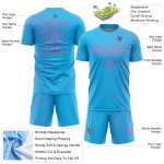 Pink Custom Sky Blue Jersey Uniform Soccer Lines Sublimation Pink Custom Sky Blue Jersey Uniform Soccer Lines Sublimation