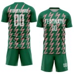 Uniform Sublimation Custom Green Jersey Shape Pink Zigzag White-Medium Soccer Kelly Uniform Sublimation Custom Green Jersey Shape Pink Zigzag White-Medium Soccer Kelly