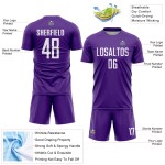 Soccer Sublimation Purple Custom Uniform Jersey White Soccer Sublimation Purple Custom Uniform Jersey White