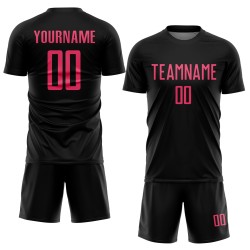 Jersey Custom Soccer Uniform Pink Sublimation Neon Black
