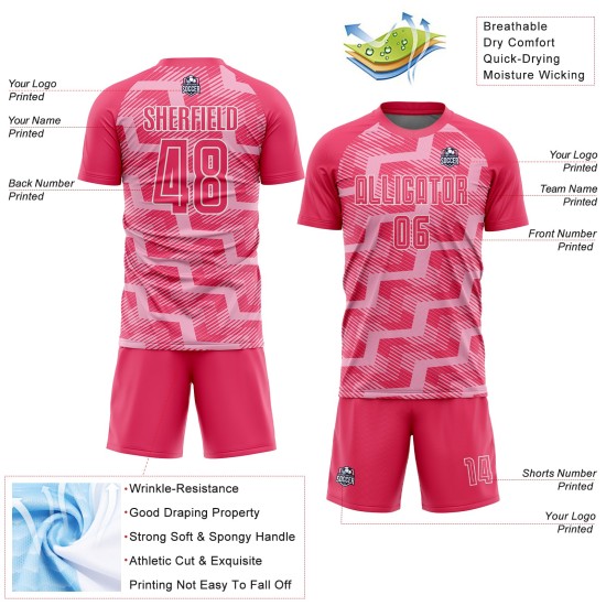 Line Custom Sublimation Pink Uniform Neon Jersey Pink-White Light Soccer Line Custom Sublimation Pink Uniform Neon Jersey Pink-White Light Soccer