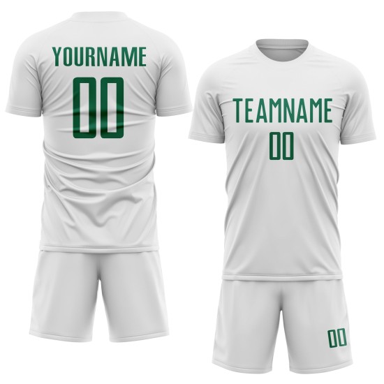 Sublimation Custom Soccer Green Jersey Uniform Kelly White Sublimation Custom Soccer Green Jersey Uniform Kelly White