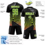 Green-White Neon Soccer Lines Sublimation Custom Black Uniform Jersey Green-White Neon Soccer Lines Sublimation Custom Black Uniform Jersey