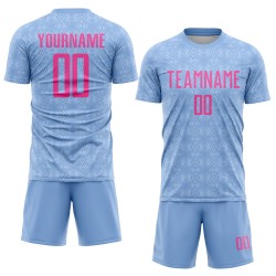 Light Shapes Geometric Jersey Uniform Soccer Custom Pink Blue Sublimation