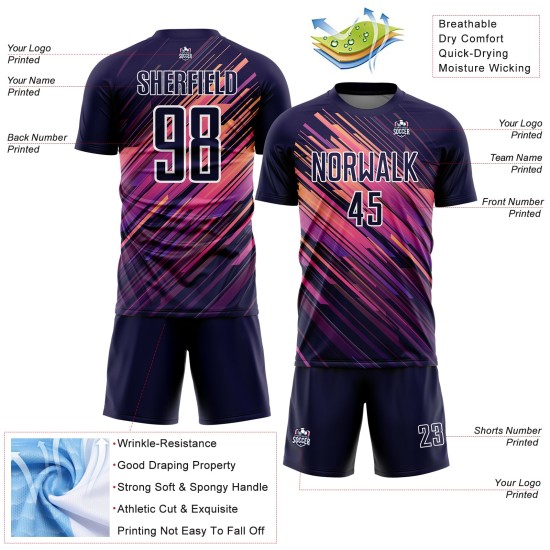 Jersey Soccer Navy White Uniform Lines Sublimation Custom Jersey Soccer Navy White Uniform Lines Sublimation Custom