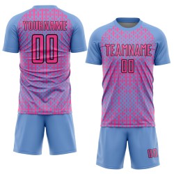 Uniform Shapes Blue Custom Pink-Black Geometric Abstract Light Jersey Soccer Sublimation Uniform Shapes Blue Custom Pink-Black Geometric Abstract Light Jersey Soccer Sublimation