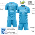 Soccer White Sublimation Uniform Shape Geometric Custom Blue Sky Jersey Soccer White Sublimation Uniform Shape Geometric Custom Blue Sky Jersey