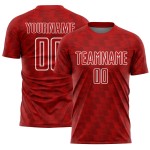 Jersey Uniform Red Soccer White Sublimation Line Custom Jersey Uniform Red Soccer White Sublimation Line Custom