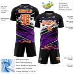 Soccer Uniform Lines Bay Orange-White Sublimation Jersey Custom Black Soccer Uniform Lines Bay Orange-White Sublimation Jersey Custom Black