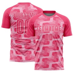 Line Custom Sublimation Pink Uniform Neon Jersey Pink-White Light Soccer