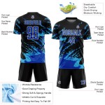 Splash Art Thunder Soccer Custom Jersey Uniform Blue-Sky Sublimation Abstract Black Fragment Blue Splash Art Thunder Soccer Custom Jersey Uniform Blue-Sky Sublimation Abstract Black Fragment Blue