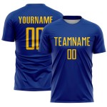 Jersey Soccer Custom Sublimation Yellow Uniform Royal Jersey Soccer Custom Sublimation Yellow Uniform Royal