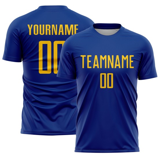 Jersey Soccer Custom Sublimation Yellow Uniform Royal Jersey Soccer Custom Sublimation Yellow Uniform Royal