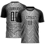 Jersey Lines Sublimation White Black Custom Soccer Uniform Jersey Lines Sublimation White Black Custom Soccer Uniform