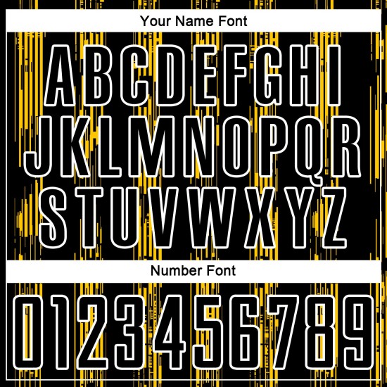 Sublimation Custom Jersey Black Yellow-White Soccer Uniform Line Sublimation Custom Jersey Black Yellow-White Soccer Uniform Line