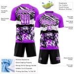 Custom Purple Uniform Sublimation Print Black-White Jersey Animal Soccer Custom Purple Uniform Sublimation Print Black-White Jersey Animal Soccer