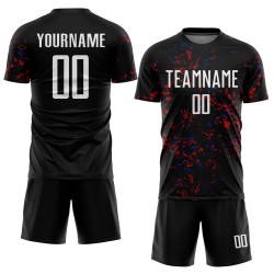 Art Fragment Soccer Abstract Jersey Black Custom Red-Royal Uniform Sublimation Art Fragment Soccer Abstract Jersey Black Custom Red-Royal Uniform Sublimation