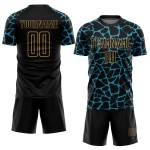 Jersey Blue-Old Gold Abstract Custom Soccer Black Network Uniform Splash Sublimation Panther Jersey Blue-Old Gold Abstract Custom Soccer Black Network Uniform Splash Sublimation Panther