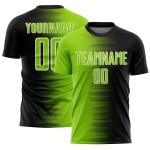 Green-White Line Soccer Sublimation Uniform Jersey Neon Custom Black Gradient Green-White Line Soccer Sublimation Uniform Jersey Neon Custom Black Gradient