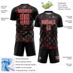 Uniform Lightning Custom Black Red-White Jersey Sublimation Soccer Uniform Lightning Custom Black Red-White Jersey Sublimation Soccer