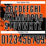 Sublimation Jersey Soccer Uniform Custom Orange Splash Black-White Sublimation Jersey Soccer Uniform Custom Orange Splash Black-White