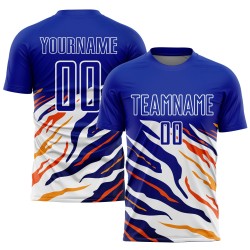 Yellow-Red Sublimation Custom Royal Uniform Soccer Jersey