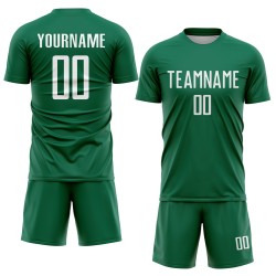 Kelly Sublimation Uniform Jersey Green Custom Soccer White