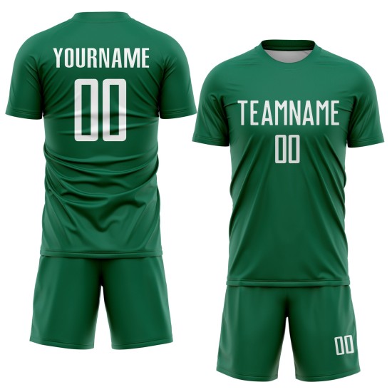 Kelly Sublimation Uniform Jersey Green Custom Soccer White Kelly Sublimation Uniform Jersey Green Custom Soccer White